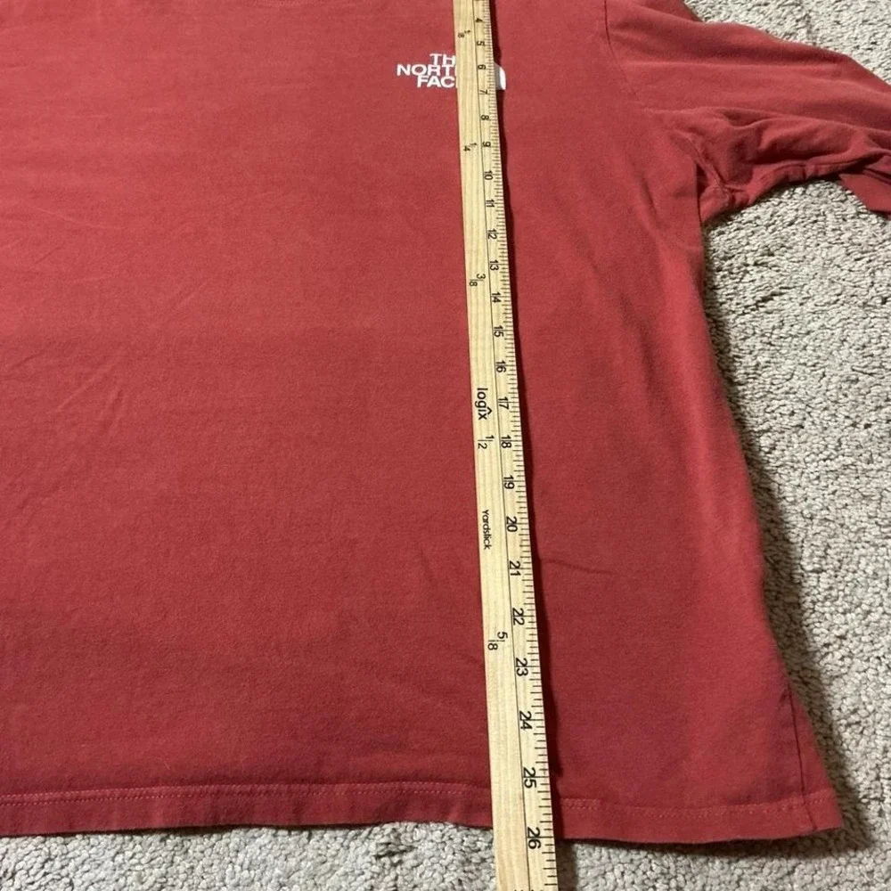 The North Face‎ Mens Long Sleeve T Shirt Red Graphic Logo Size XL